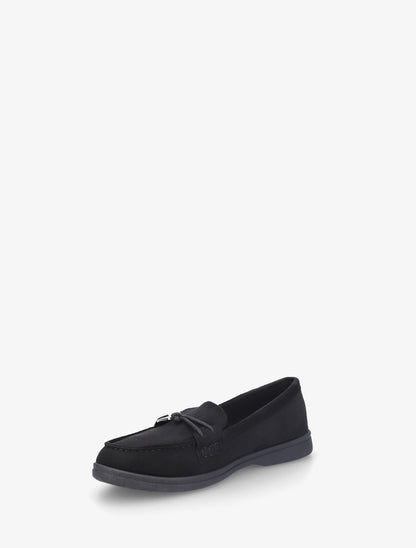 Mocassins en suédine à boucle décorative - Noir - 3