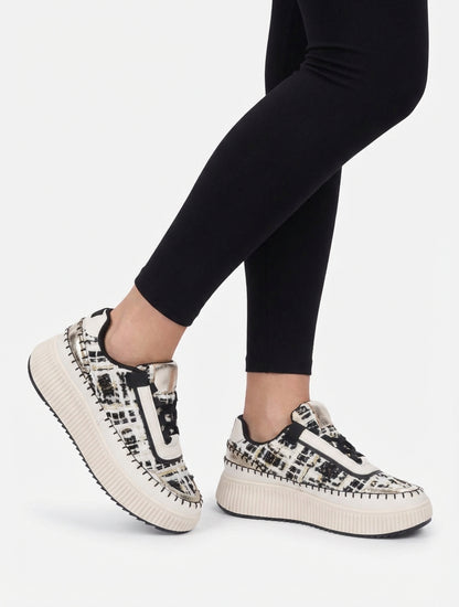 Sneakers imprimés à semelle plateforme - Noir