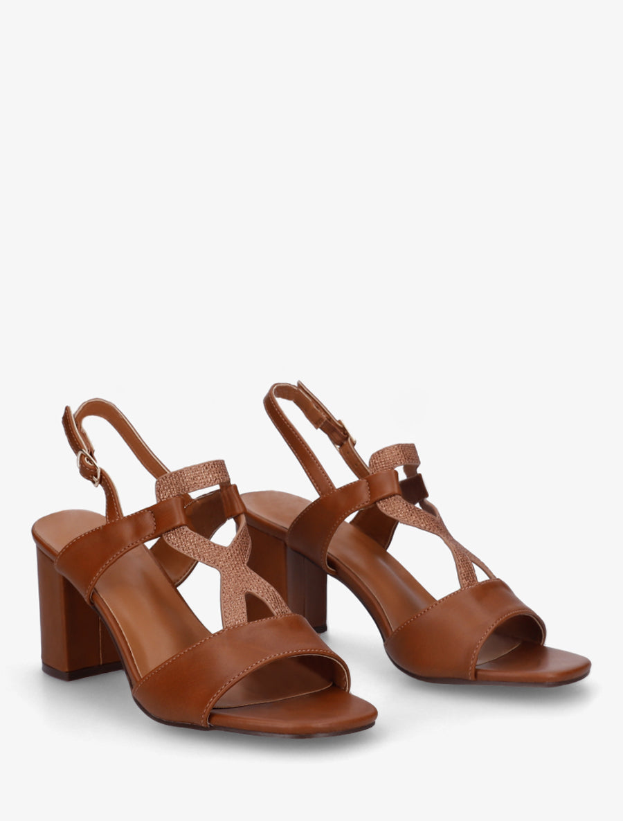 Sandales à empiècement irisé - Marron - 4