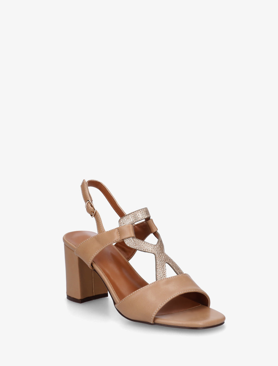 Sandales à empiècement irisé - Beige foncé - 2