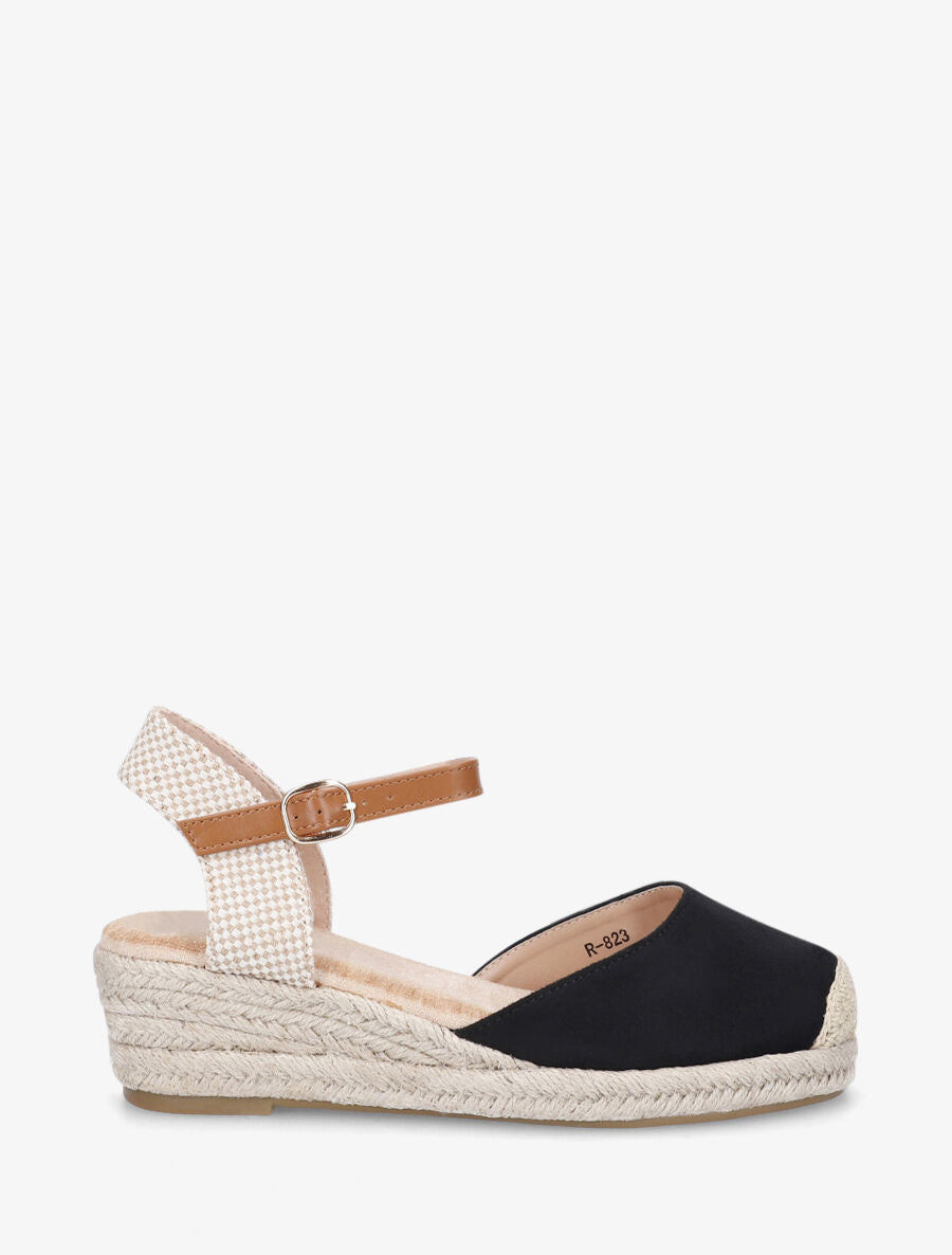 Espadrilles compensées en suédine - Noir - 5