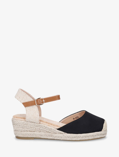 Espadrilles compensées en suédine - Noir - 5