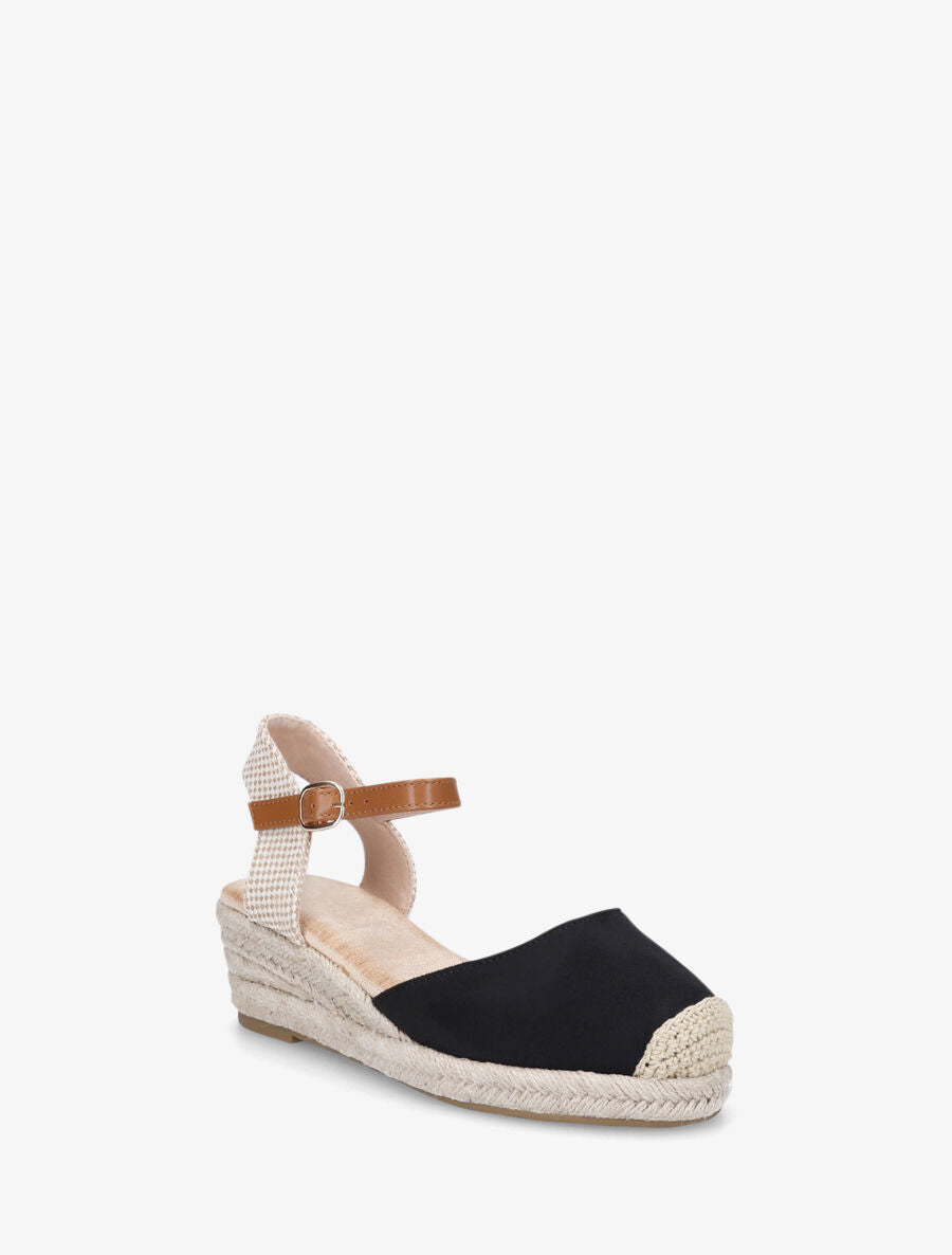 Espadrilles compensées en suédine - Noir - 2