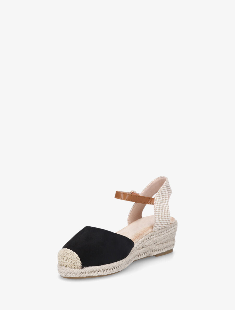 Espadrilles compensées en suédine - Noir - 3
