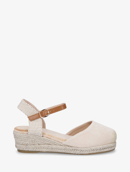 Espadrilles compensées en suédine - Beige - 1