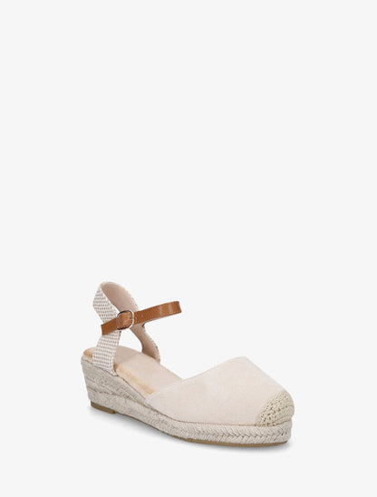 Espadrilles compensées en suédine - Beige - 2