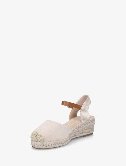 Espadrilles compensées en suédine - Beige - 3