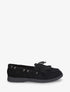 Mocassins en suédine à franges et noeud - Noir - 1
