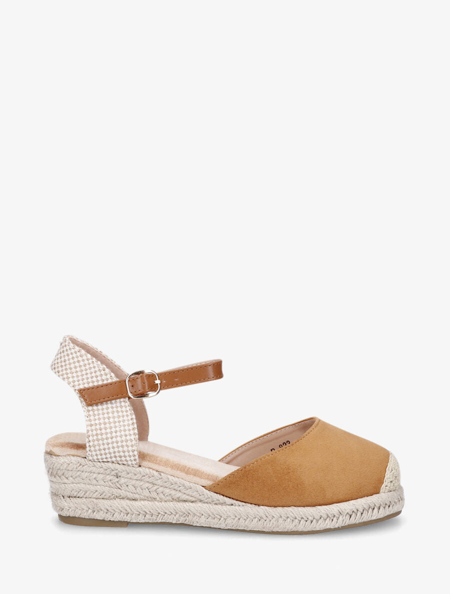 Espadrilles compensées en suédine - Camel - 1