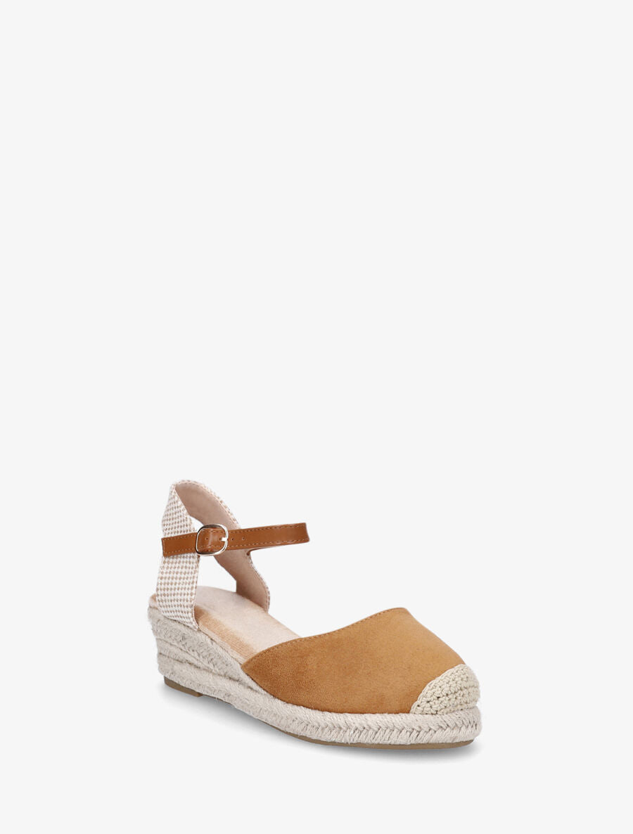 Espadrilles compensées en suédine - Camel - 2
