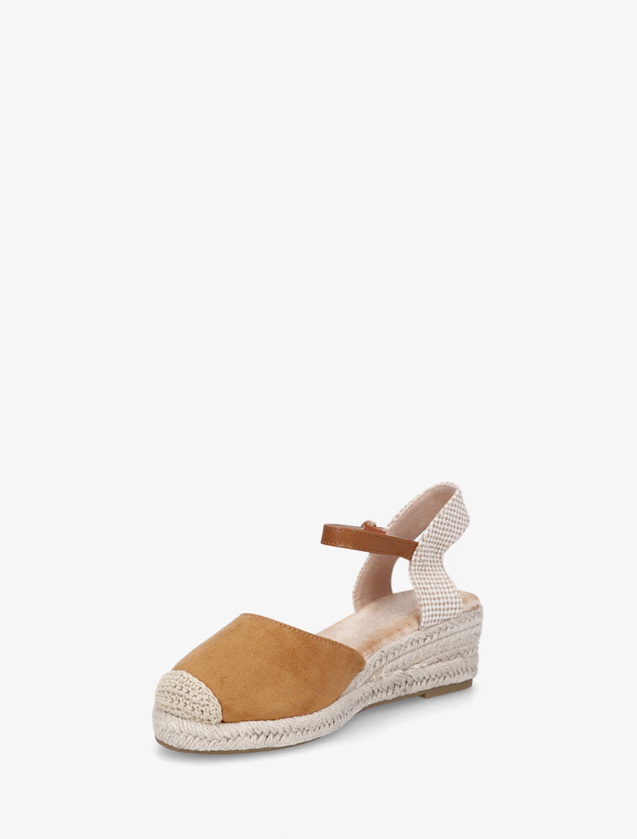 Espadrilles compensées en suédine - Camel - 3