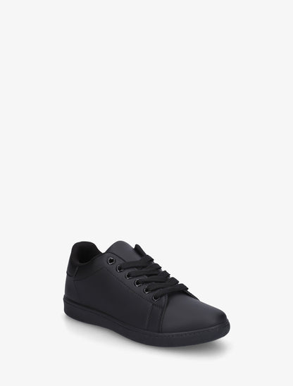 Sneakers basiques en simili - Noir - 2