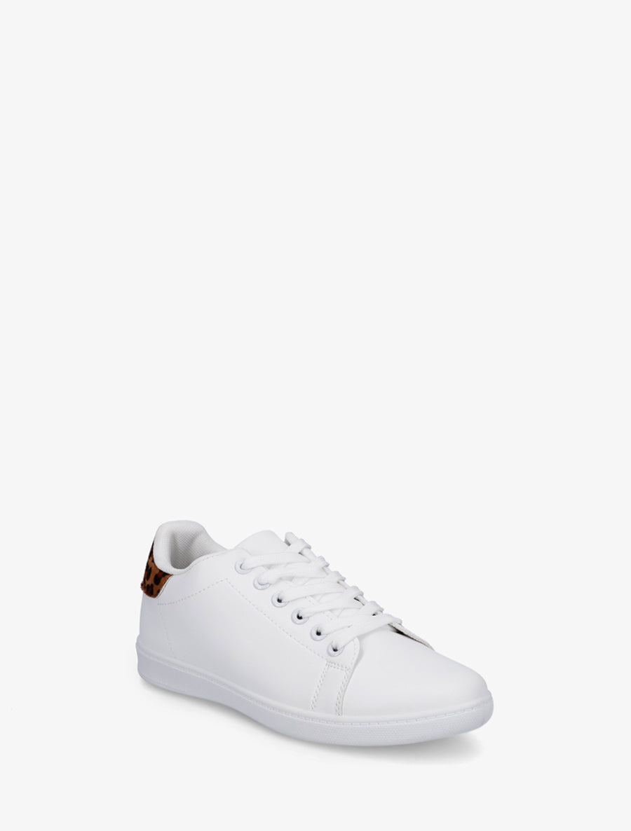 Sneakers basiques en simili - Camel - 2