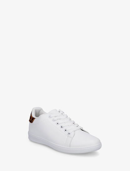 Sneakers basiques en simili - Camel - 2