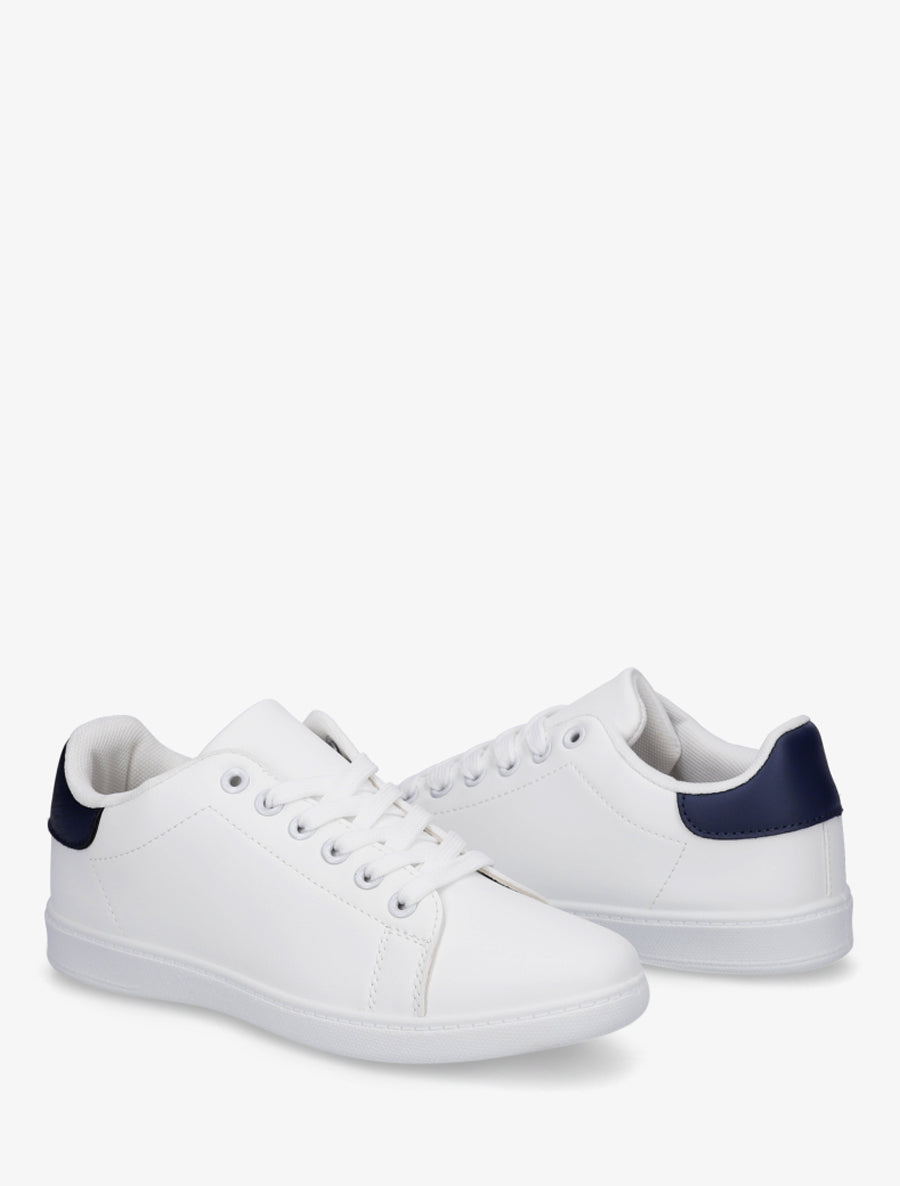 Sneakers basiques en simili - Marine - 4