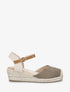 Espadrilles compensées en suédine - Kaki - 1