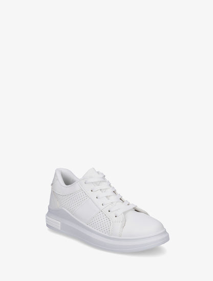 Sneakers perforées en simili - Blanc - 2