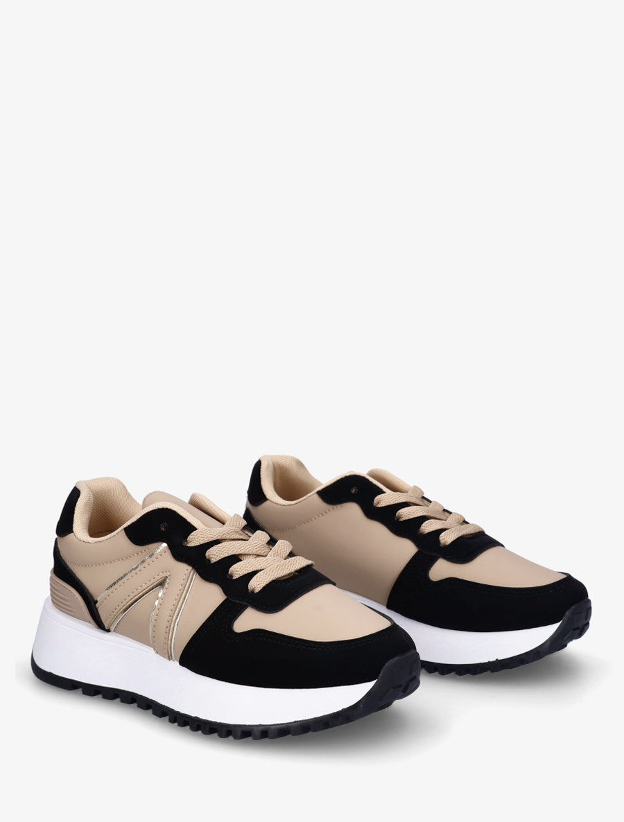 Baskets à empiècement graphique - Noir - 4