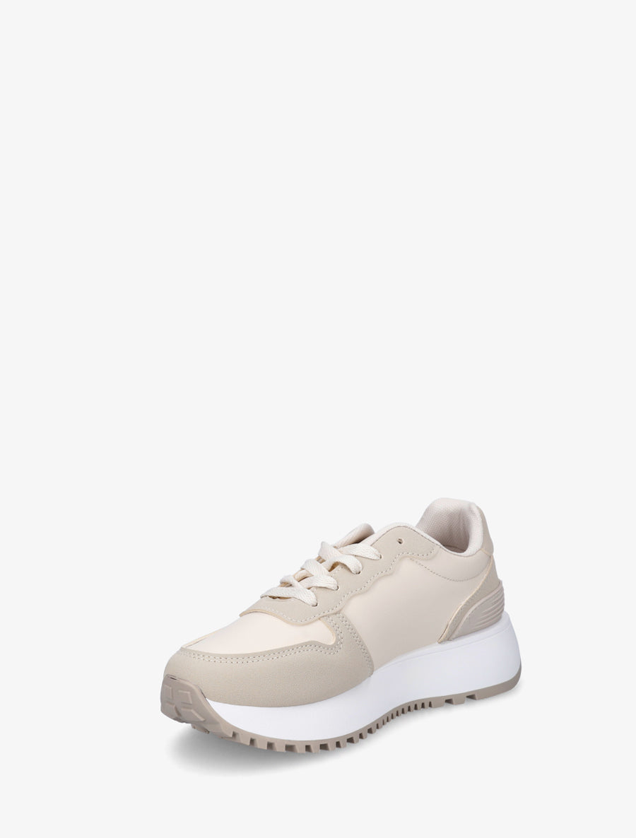 Baskets à empiècement graphique - Beige - 3