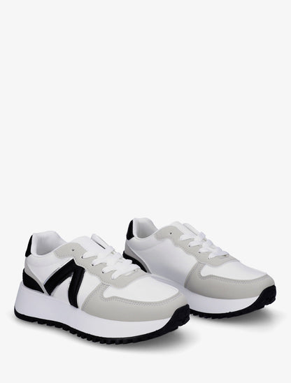 Baskets à empiècement graphique - Gris clair - 4