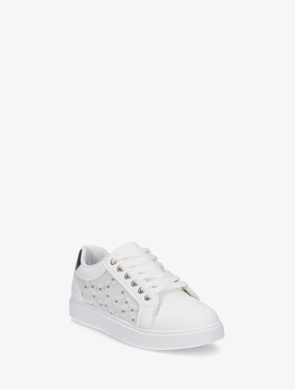 Baskets à broderie motif marguerite - Blanc - 2