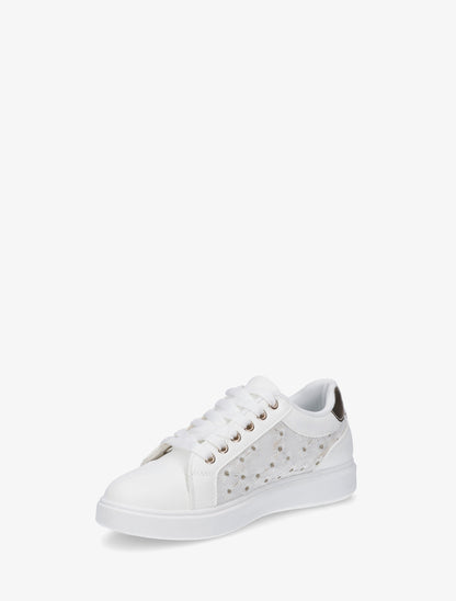 Baskets à broderie motif marguerite - Blanc - 3