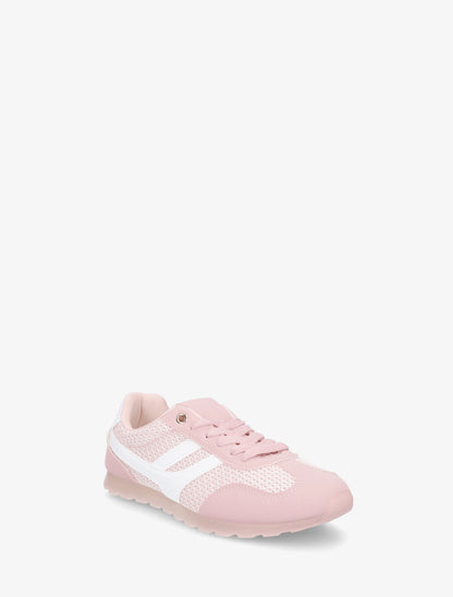 Baskets en maille à contrefort contrastant - Rose - 2