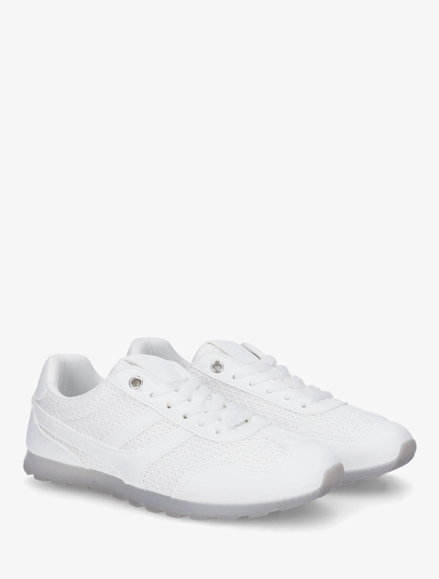 Baskets en maille à contrefort contrastant - Blanc - 4