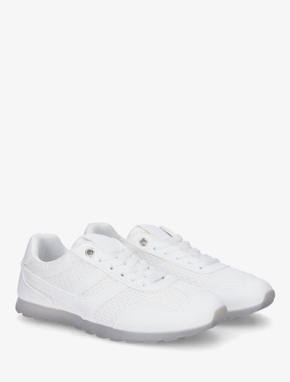 Baskets en maille à contrefort contrastant - Blanc - 4