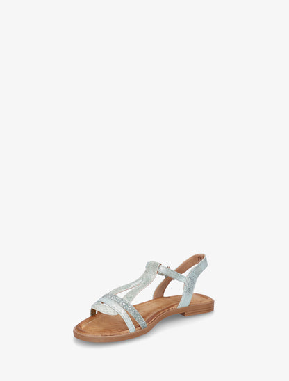 Nu-pieds à bride en T pailletée - Vert d&