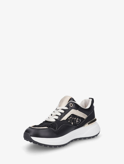 Baskets à empiècements crochet - Noir - 3