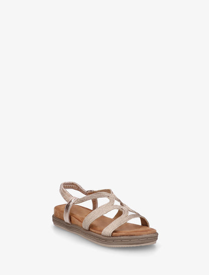 Sandales plates en cordelettes - Rose gold - 2