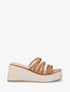 Mules compensées multibrides en simili - Camel - 1