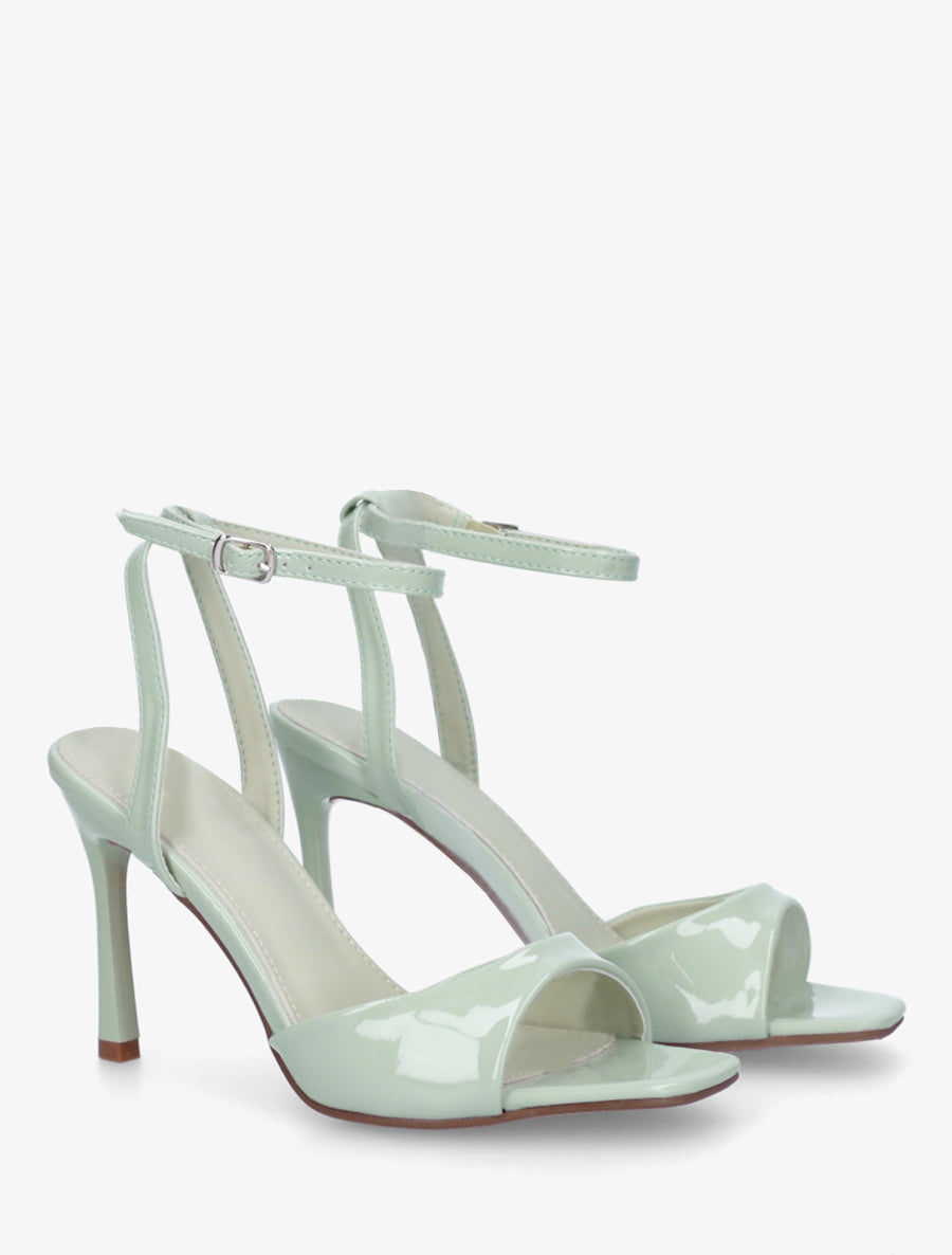 Sandales vernies à talon aiguille - Vert d&