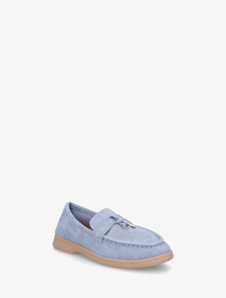 Mocassins en suédine à bijoux - Bleu clair - 2