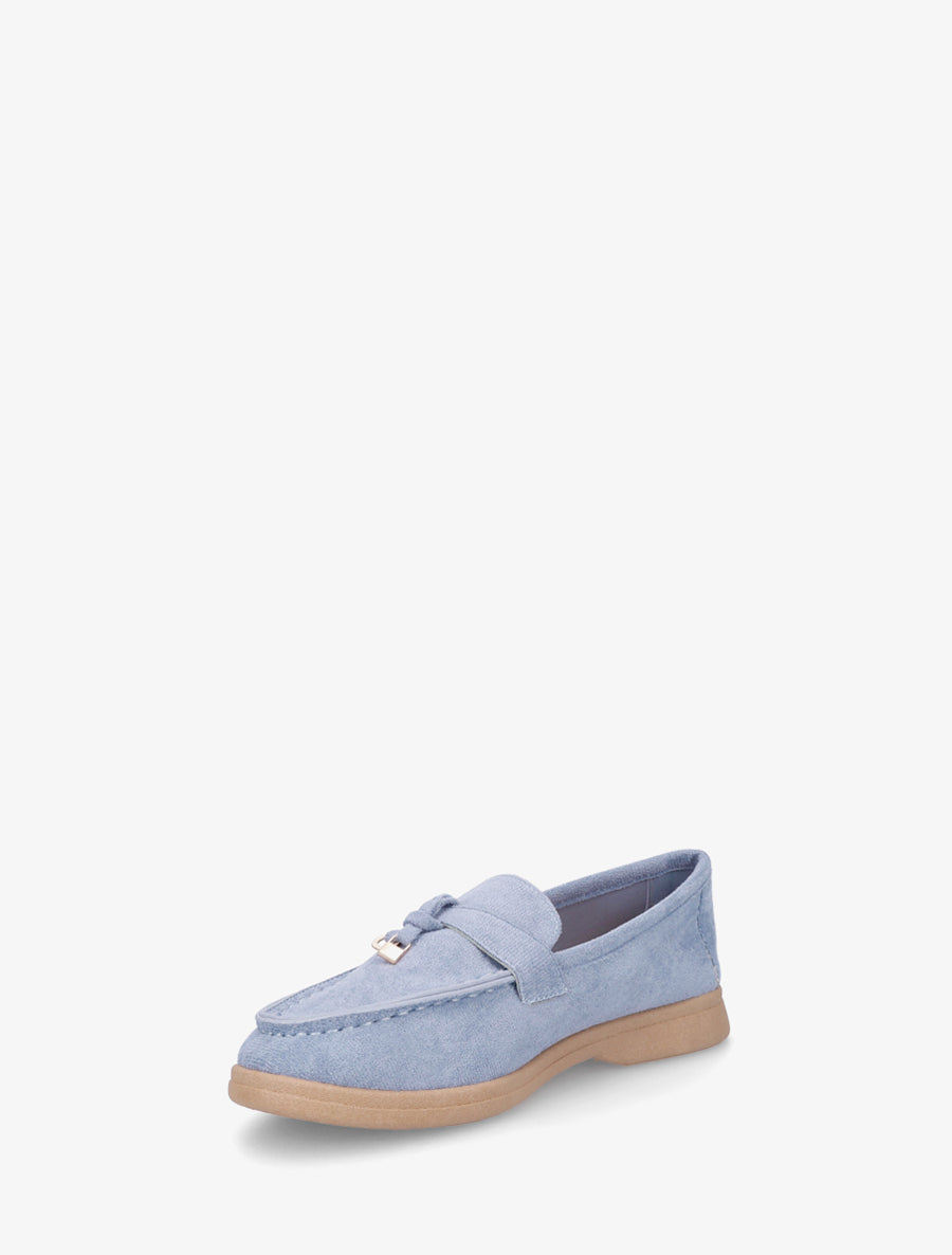 Mocassins en suédine à bijoux - Bleu clair - 3
