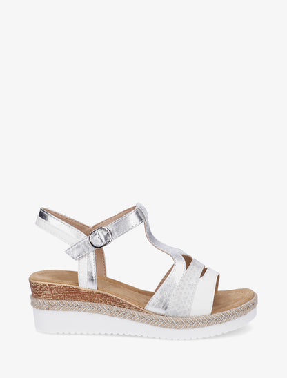 Sandales nacrées à bride en T fantaisie - Blanc - 1