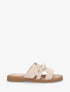 Mules en suédine à franges et perles - Beige - 1