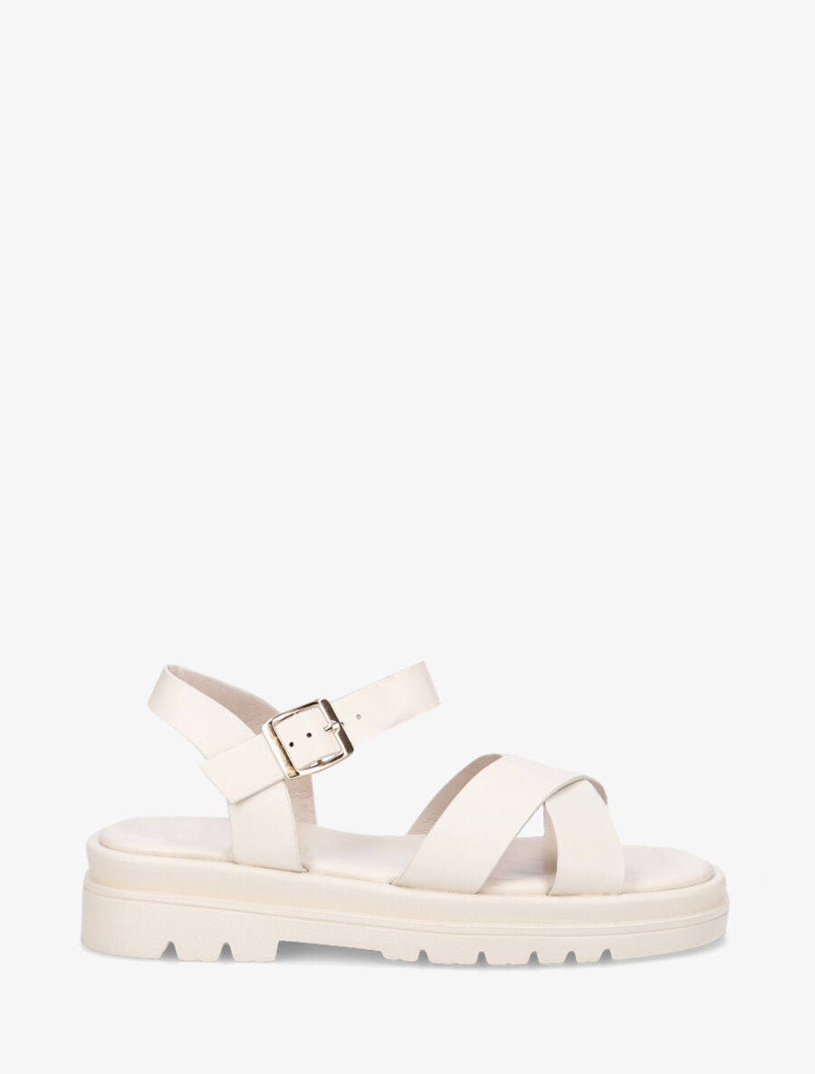 Sandales classiques en simili - Beige - 1