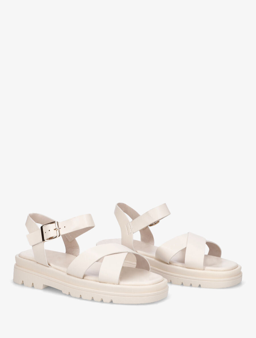 Sandales classiques en simili - Beige - 4