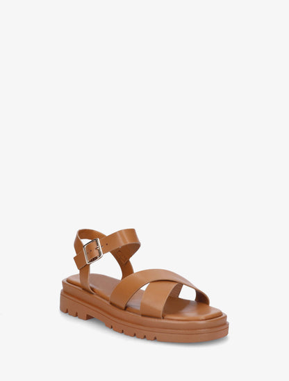 Sandales classiques en simili - Camel - 2