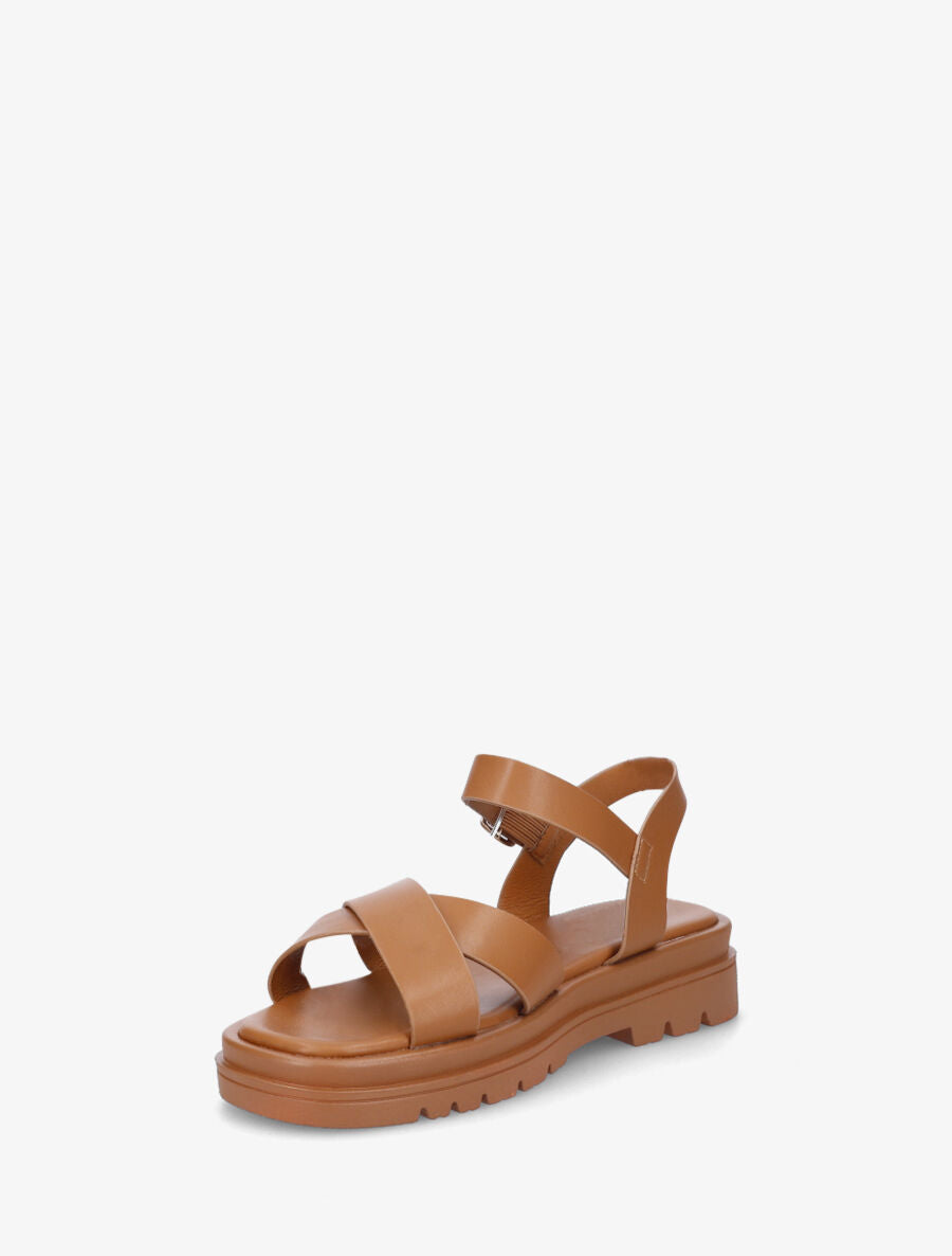 Sandales classiques en simili - Camel - 3