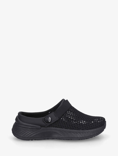 Sabots en toile à bride élastiquée - Noir - 1