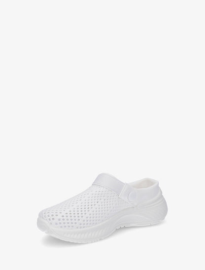 Sabots en toile à bride élastiquée - Blanc - 3