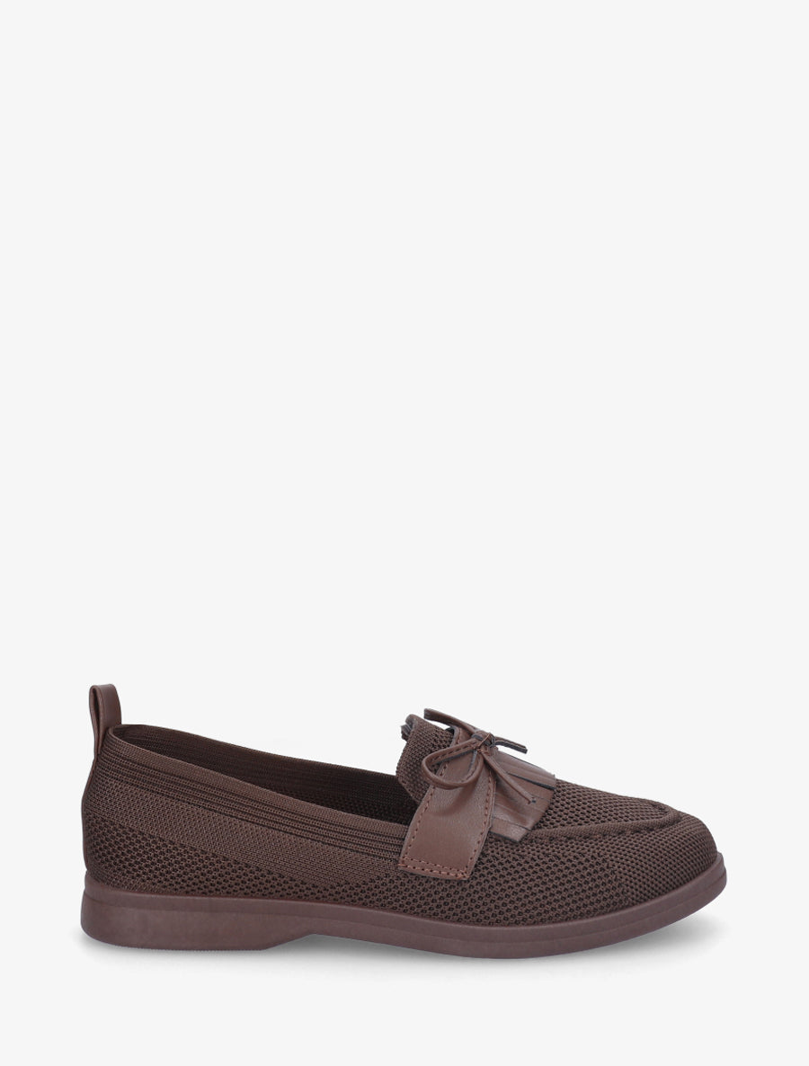 Mocassins en maille à nœud - Marron - 1