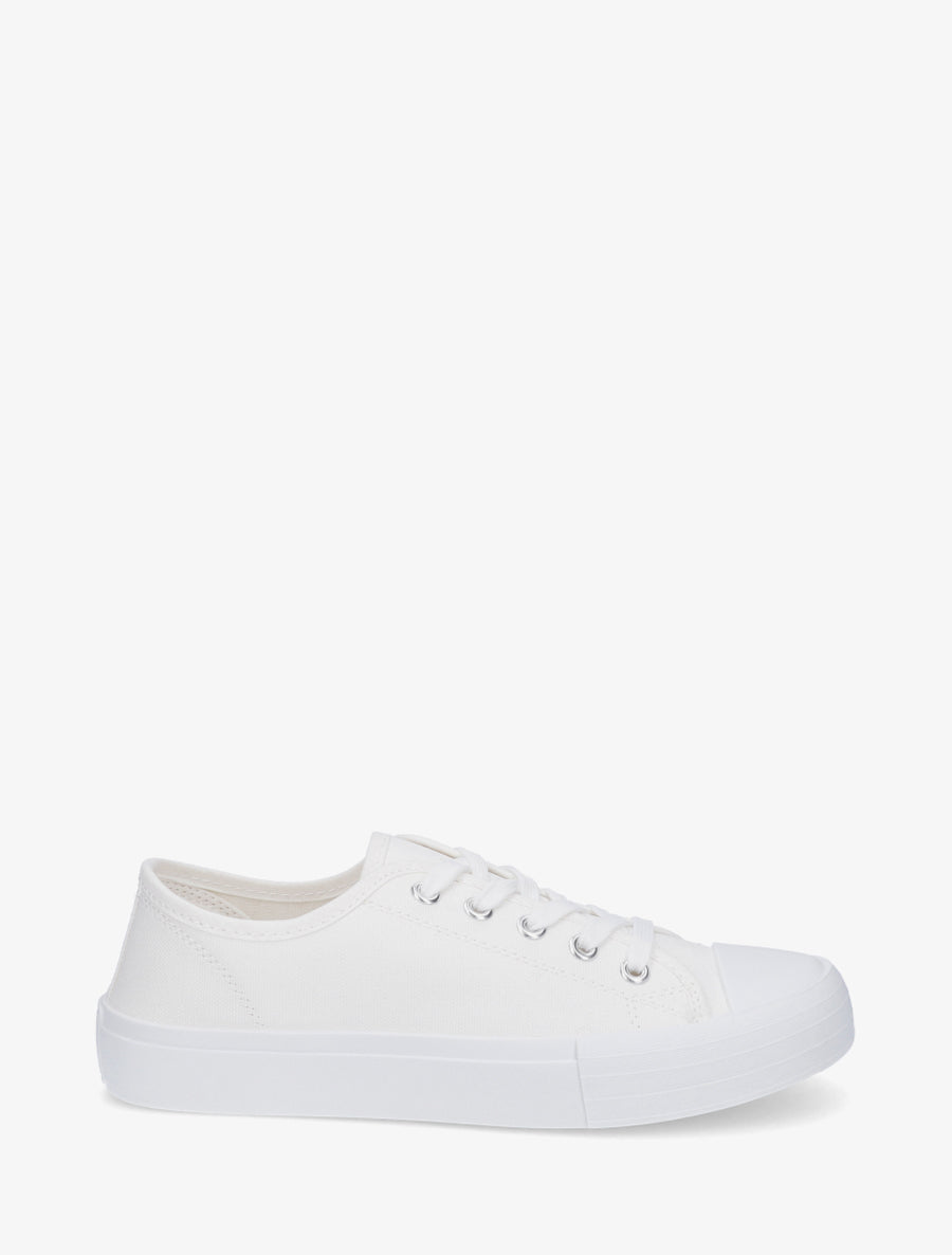 Tennis unis en toile - Blanc - 1