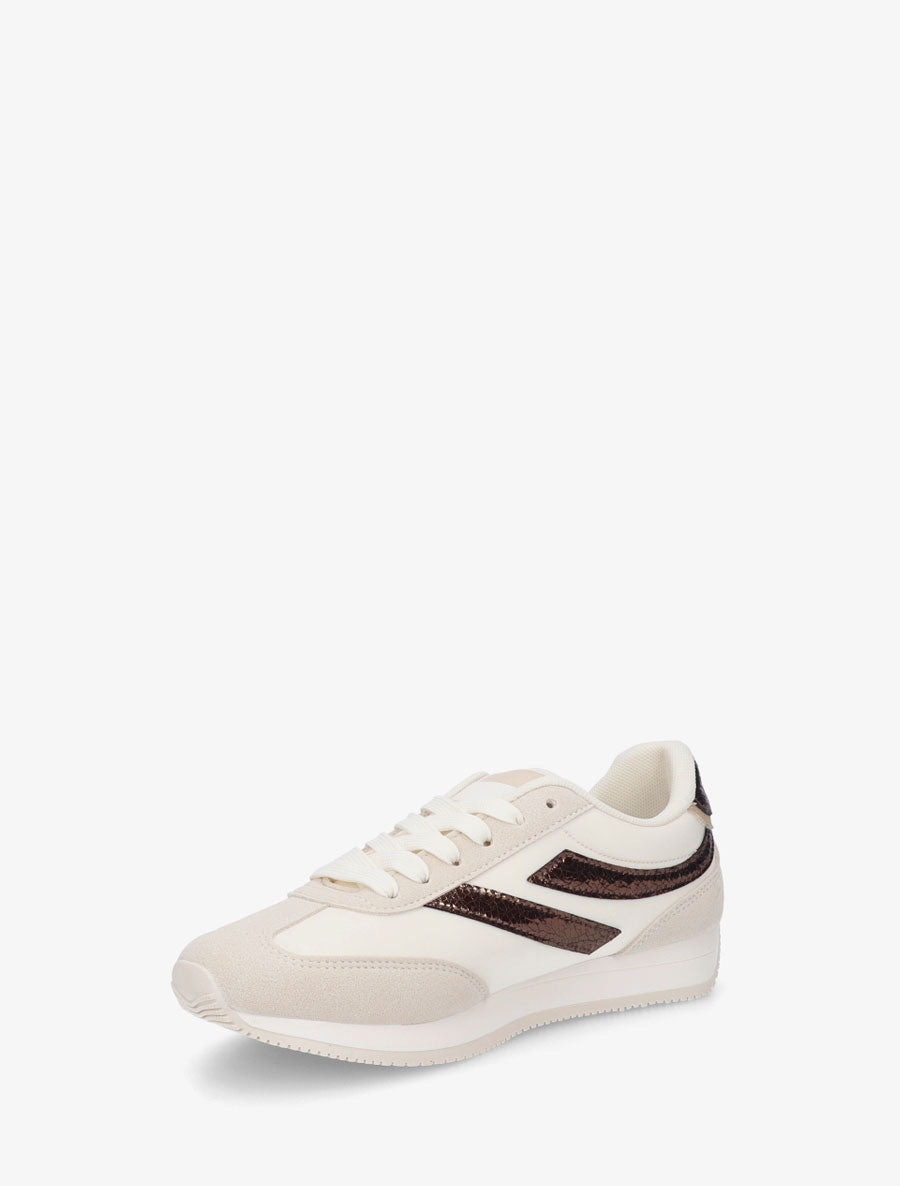 Baskets à empiècements nacrés - Beige - 3