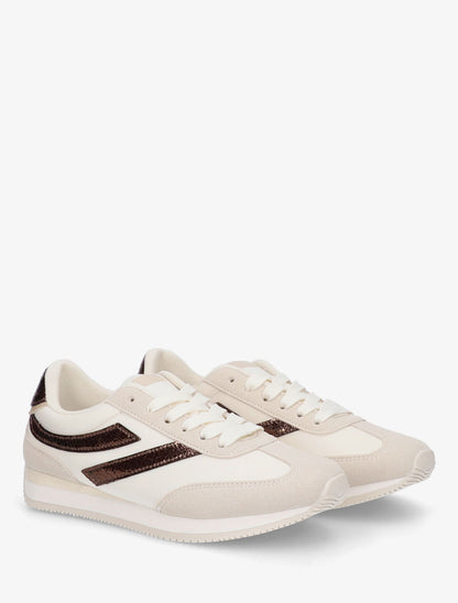 Baskets à empiècements nacrés - Beige - 4