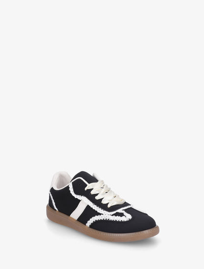 Sneakers en suédine à détail crochet - Noir - 2