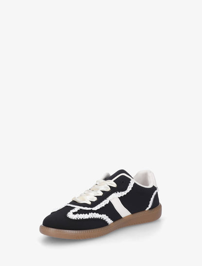 Sneakers en suédine à détail crochet - Noir - 3